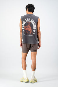 Chase The Horizon Cotton Tank - Black