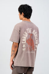 Chase The Horizon Cotton Tee - Brown