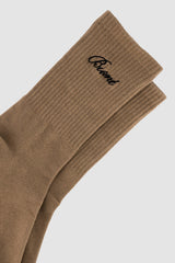 Headline Crew Sock - Brown