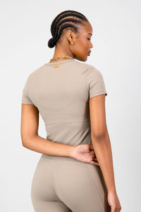 Olivia Fitted Tee - Cashew