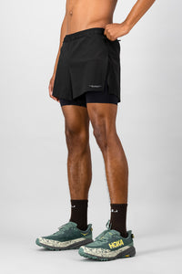 Venture Men's 2-in-1 Run Short - Black