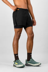 Venture Men's 2-in-1 Run Short - Black